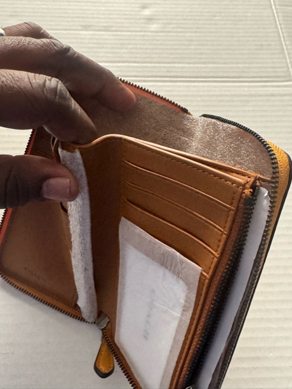 Coach Mustard Pebbled Leather Continental Wallet - Picture 8 of 8